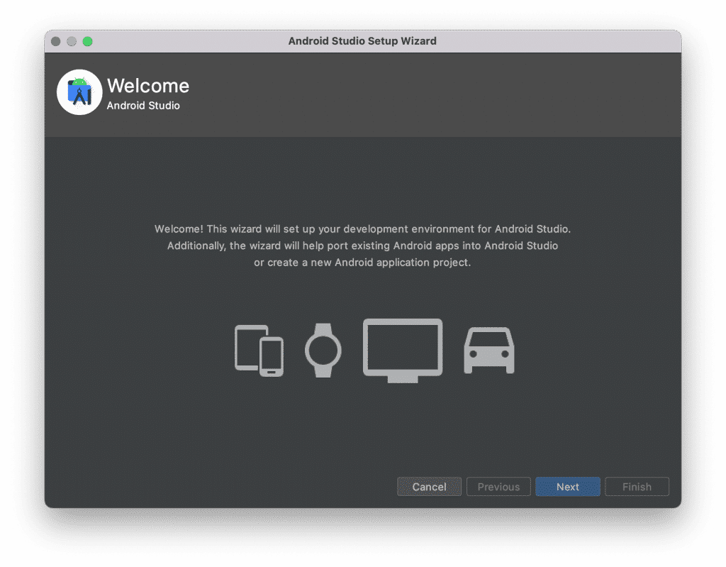BaseLynk - Android Studio Setup Welcome Screen